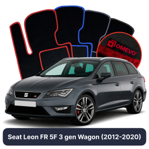 Velours-Autofußmatten OMEVO für Seat Leon FR 5F 3 gen Kombi (2012-2020)