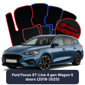 Velours-Autofußmatten OMEVO für Ford Focus ST-Line 4 gen Kombi 5 Türer (2018-2025)
