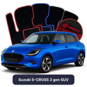 Velours-Autofußmatten OMEVO für Suzuki Swift 7 gen Schrägheck 5-Türer (2024–2025)