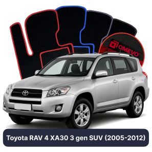 Velours-Autofußmatten OMEVO für Toyota RAV 4 XA30 3 gen SUV (2005-2012)