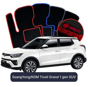 OMEVO Velours-Autofußmatten für SsangYong Tivoli Grand 1 gen SUV (2015-2025)