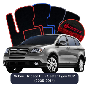 OMEVO Velours-Autofußmatten für Subaru Tribeca B9 7-Sitzer 1 gen SUV (2005-2014)