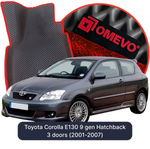 OMEVO 5D Pro EVA Fußmatten für Toyota Corolla E130 9 gen Kompakt 3 Türer (2001-2007)