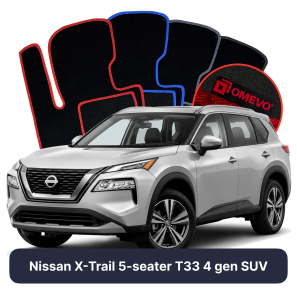 Velours-Autofußmatten OMEVO für Nissan X-Trail 5-Sitzer T33 4 gen SUV (2021-2025)