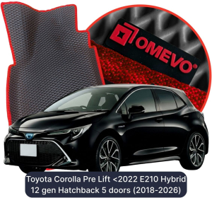 OMEVO 5D Pro EVA Fußmatten für Toyota Corolla vor dem Facelift <2022 E210 Hybrid 12. gen Hatchback 5-türig (2018-2026)