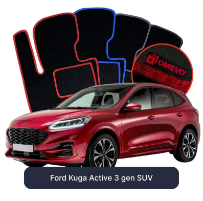 Velours-Autofußmatten OMEVO für Ford Kuga Active 3 gen SUV (2019-2026)