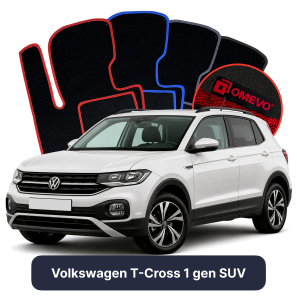 Velours-Autofußmatten OMEVO für Volkswagen T-Cross 1 gen SUV (2018-2025)