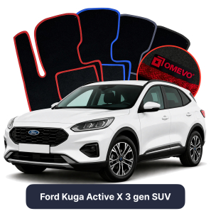 Velours-Autofußmatten OMEVO für Ford Kuga Active X 3 gen SUV (2019-2025)