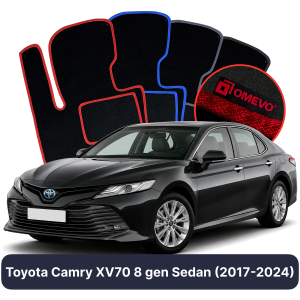 OMEVO Velours-Autofußmatten für Toyota Camry XV70 8 gen Limousine (2017-2024)