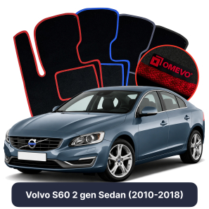 Velours-Autofußmatten OMEVO für Volvo S60 2 gen Limousine (2010-2018)