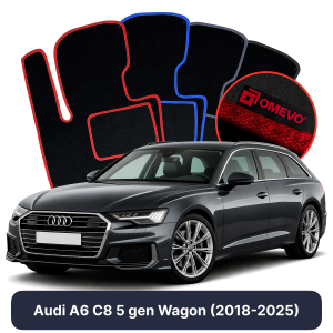 OMEVO Velours-Autofußmatten für Audi A6 C8 5 gen Kombi (2018-2024)