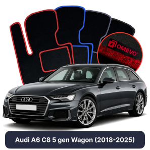 Velours-Autofußmatten OMEVO für Audi A6 C8 5 gen Kombi (2018-2024)