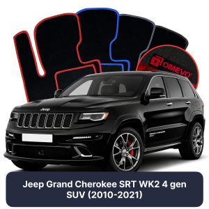 OMEVO Velours-Autofußmatten für Jeep Grand Cherokee SRT WK2 4 gen SUV (2010-2021)