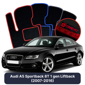 Velours-Autofußmatten OMEVO für Audi A5 Sportback 8T 1 gen Liftback (2007-2016)
