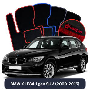 Velours-Autofußmatten OMEVO für BMW X1 E84 1 gen SUV (2009-2015)