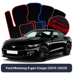 Velours-Autofußmatten OMEVO für Ford Mustang 6 gen Coupe (2015-2023)