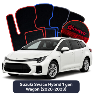 OMEVO Velours-Autofußmatten für Suzuki Swace Hybrid 1 gen Kombi (2020-2023)