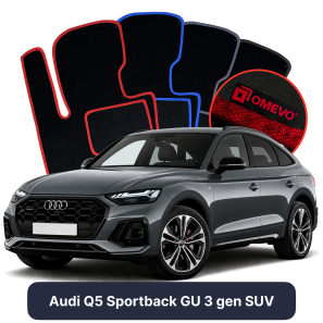 Velours-Autofußmatten OMEVO für Audi Q5 Sportback GU 3 gen SUV (2024-2025)