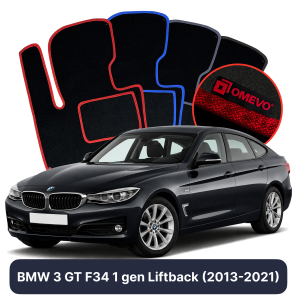 Velours-Autofußmatten OMEVO für BMW 3er GT F34 1 gen Liftback (2013-2021)