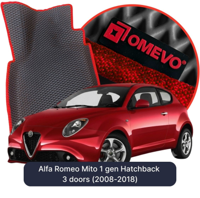EVA Autoteppiche OMEVO für Alfa Romeo Mito 1 gen Kompakt 3 Türer (2008-2018)