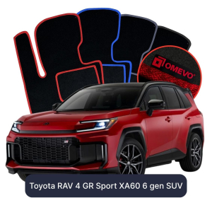 OMEVO Velours-Autofußmatten für Toyota RAV 4 GR Sport XA60 6 gen SUV (2025-2026)