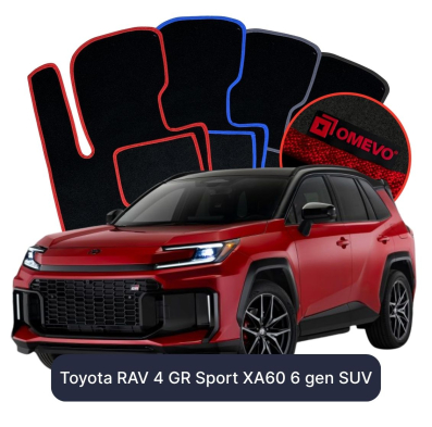 Velours-Autofußmatten OMEVO für Toyota RAV 4 GR Sport XA60 6 gen SUV (2025-2026)