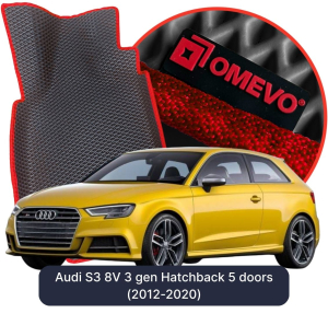 OMEVO 5D Pro EVA Fußmatten für Audi S3 8V 3 gen Kompakt 5 Türer (2012-2020)
