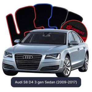 OMEVO Velours-Autofußmatten für Audi S8 D4 3 gen Sedan (2009-2017)