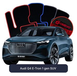 OMEVO Velours-Autofußmatten für Audi Q4 E-Tron 1 gen SUV (2021-2026)