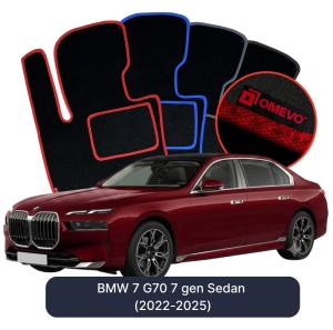 OMEVO Velours-Autofußmatten für BMW 7er G70 7 gen Limousine (2022-2025)