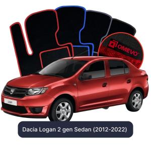 OMEVO Velours-Autofußmatten für Dacia Logan 2 gen Limousine (2012-2022)