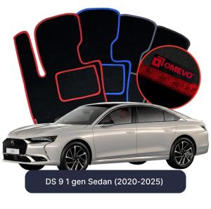 OMEVO Velours-Autofußmatten für DS 9 1 gen Limousine (2020-2025)