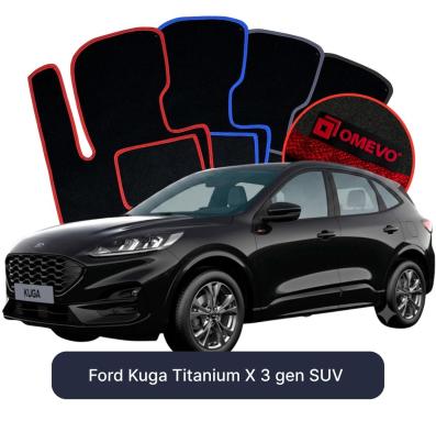 Velours-Autofußmatten OMEVO für Ford Kuga Titanium X 3 gen SUV (2019-2026)
