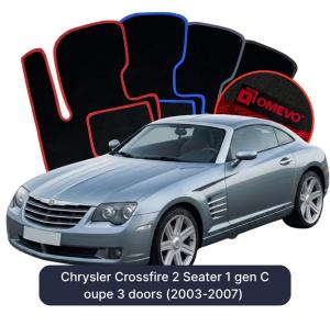OMEVO Velours-Autofußmatten für Chrysler Crossfire 2-Sitzer 1 gen Coupe 3 Türer (2003-2007)