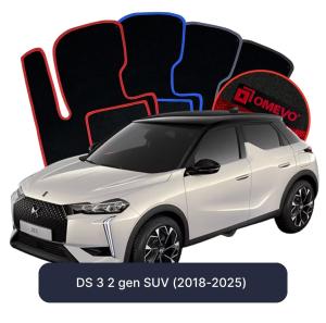 OMEVO Velours-Autofußmatten für DS 3 2 gen SUV (2018-2025)
