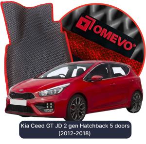 OMEVO 5D Pro EVA Fußmatten für Kia Ceed GT JD 2 gen Kompakt 5 Türer (2012-2018)