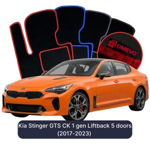 OMEVO Velours-Autofußmatten für Kia Stinger GTS CK 1 gen Liftback 5 Türer (2017-2023)