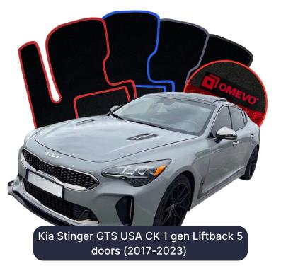 Velours-Autofußmatten OMEVO für Kia Stinger GTS USA CK 1 gen Liftback 5 Türer (2017-2023)
