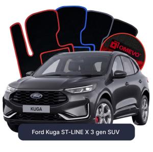 OMEVO Velours-Autofußmatten für Ford Kuga ST-LINE X 3 gen SUV (2019-2026)
