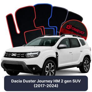 Velours-Autofußmatten OMEVO für Dacia Duster Journey HM 2 gen SUV (2017-2024)