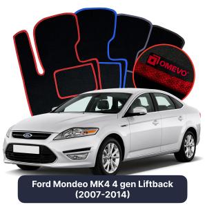 Velours-Autofußmatten OMEVO für Ford Mondeo MK4 4 gen Liftback (2007-2014)