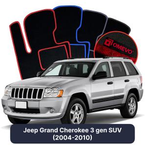 Velours-Autofußmatten OMEVO für Jeep Grand Cherokee 3 gen SUV (2004-2010)
