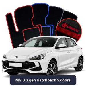 OMEVO Velours-Autofußmatten für MG 3 3 gen Hatchback 5 Türer (2024-2025)