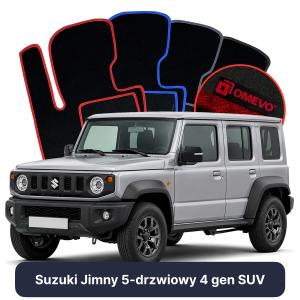 OMEVO Velours-Autofußmatten für Suzuki Jimny 5-Türer 4 gen SUV (2018-2025)