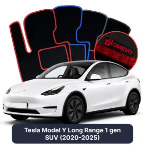 Velours-Autofußmatten OMEVO für Tesla Model Y Long Range 1 gen SUV (2020-2025)