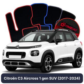 Velours-Autofußmatten OMEVO für Citroën C3 Aircross 1 gen SUV (2017-2024)