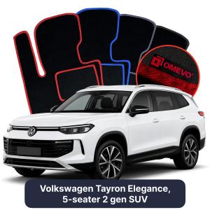 OMEVO Velours-Autofußmatten für Volkswagen Tayron Elegance, 5-Sitzer 2 gen SUV (2024-2025)