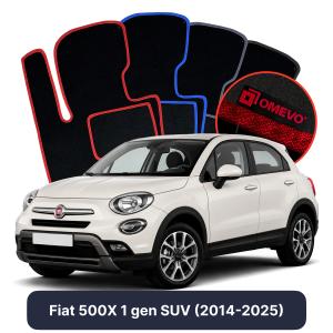 OMEVO Velours-Autofußmatten für Fiat 500X 1 gen SUV (2014-2025)