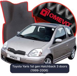 OMEVO 5D Pro EVA Fußmatten für Toyota Yaris 1. Gen. Kompakt 3-Türer (1999-2006)