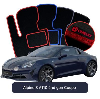 Velours-Autofußmatten OMEVO für Alpine S A110 2. Gen. Coupe (2019-2026)